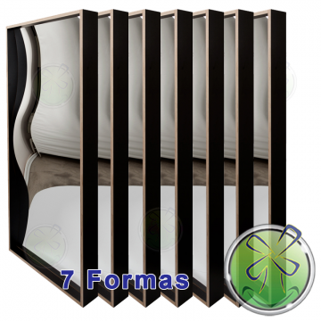 Espejos sonrientes 150x68cm set 7 formas negro